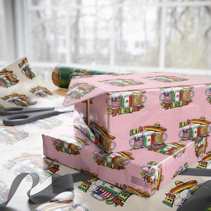 Funny Beer Drinking Cinco De Mayo Party Gift Wrapping Paper Roll Lets Fiesta TS12 Light Pink Print Your Wear