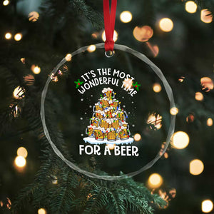 Funny Beer Xmas Tree Crystal Glass Ornament It's the Most Wonderful Time For A Beer TS09 Print Your Wear