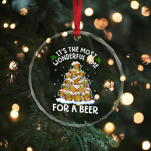 Funny Beer Xmas Tree Crystal Glass Ornament It's the Most Wonderful Time For A Beer TS09 Print Your Wear