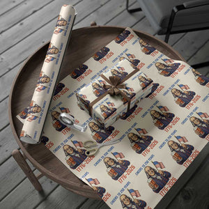 Funny Benjamin Franklin Wrapping Paper Roll Cheers To 250 Years TS12 Beige Print Your Wear