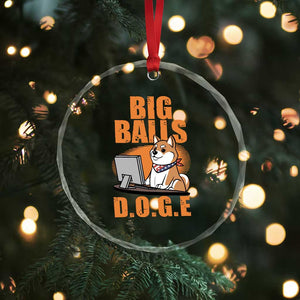 Funny Big Balls D.O.G.E Crystal Glass Ornament DOGE Shiba TS02 Print Your Wear