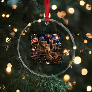 Funny Bigfoot 4th of July Crystal Glass Ornament Patriotic Sasquatch American Flag Party Festival TS14 Print Your Wear