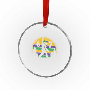 Funny Bigfoot 67 Mardi Gras Crystal Glass Ornament Sasquatch Parade Jester Hat TS11 Print Your Wear