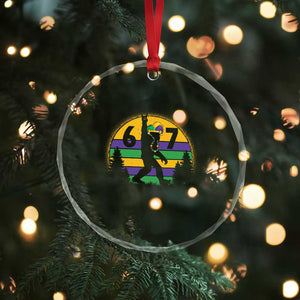 Funny Bigfoot 67 Mardi Gras Crystal Glass Ornament Sasquatch Parade Jester Hat TS11 Print Your Wear