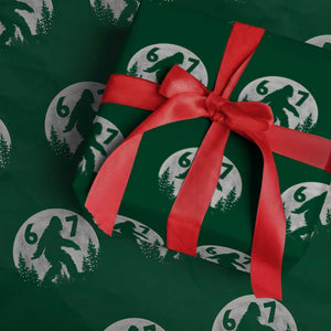 Funny Bigfoot 67 Night Stroll Moon Sasquatch Wrapping Paper Roll TS11 Green Print Your Wear