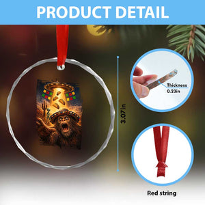 Funny Bigfoot Alien Selfie Crystal Glass Ornament Cinco De Mayo Party Gift TS12 Print Your Wear