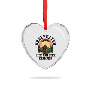 Funny Bigfoot And Alien Gift Heart Crystal Glass Ornament Undefeated Hide And Seek Champion TS12 Print Your Wear