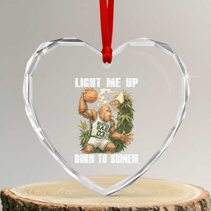 Funny Bigfoot Basketball Heart Crystal Glass Ornament Light Me Up Born To Shine TS14 Transparent Glass 3'' Heart Print Your Wear