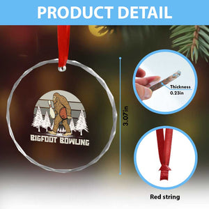 Funny Bigfoot Bowling Crystal Glass Ornament Gift For Bowler TS12 Print Your Wear