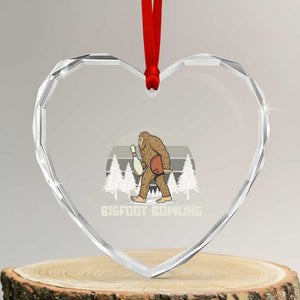 Funny Bigfoot Bowling Heart Crystal Glass Ornament Gift For Bowler TS12 Transparent Glass 3'' Heart Print Your Wear