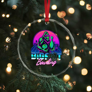 Funny Bigfoot Bowling Vaporwave Gift Crystal Glass Ornament TS12 Print Your Wear