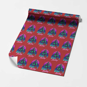 Funny Bigfoot Bowling Vaporwave Gift Wrapping Paper Roll TS12 Red Print Your Wear
