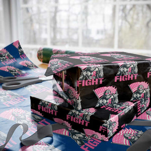 Funny Bigfoot Breast Cancer Awareness Wrapping Paper Roll Fight Pink Ribbon TS11 Black Print Your Wear