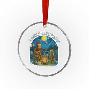 Funny Bigfoot Christmas Crystal Glass Ornament Sasquatch Alien Merry Cryptmas TS14 Print Your Wear