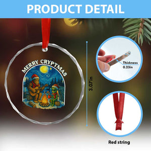 Funny Bigfoot Christmas Crystal Glass Ornament Sasquatch Alien Merry Cryptmas TS14 Print Your Wear