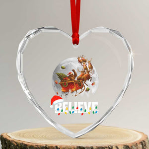 Funny Bigfoot Christmas Heart Crystal Glass Ornament Believe Santa Sasquatch Xmas Reindeer Sleigh TS11 Transparent Glass 3'' Heart Print Your Wear