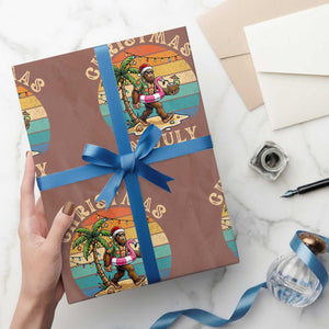 Funny Bigfoot Christmas In July Beach Vacation Wrapping Paper Roll
