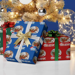 Funny Bigfoot Christmas Wrapping Paper Roll Believe Santa Sasquatch Xmas Reindeer Sleigh TS11 Print Your Wear