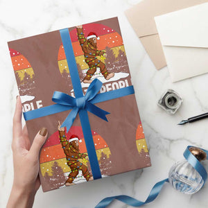Funny Bigfoot Christmas Wrapping Paper Roll I Hate People TS14 Mocha Print Your Wear
