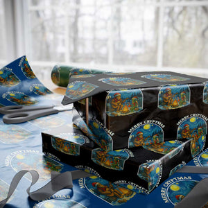 Funny Bigfoot Christmas Wrapping Paper Roll Sasquatch Alien Merry Cryptmas TS14 Black Print Your Wear