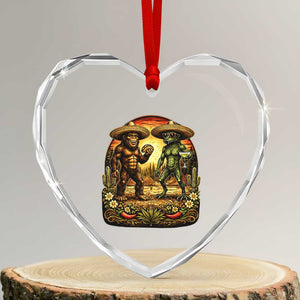 Funny Bigfoot Chupacabra Cinco De Mayo Heart Crystal Glass Ornament Cryptid Lover Gift TS12 Transparent Glass 3'' Heart Print Your Wear