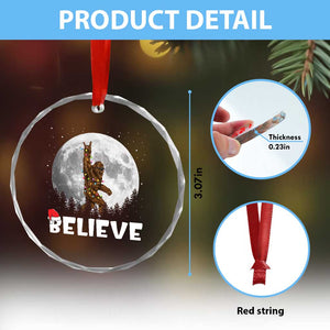 Funny Bigfoot Crystal Glass Ornament Cool Full Moon & Trees Sasquatch Xmas Lights TS10 Print Your Wear