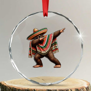 Funny Bigfoot Dabbing Cinco De Mayo Fiesta Crystal Glass Ornament TS14 Transparent Glass 3'' Circle Print Your Wear