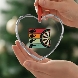 Funny Bigfoot Dart Player Crytid Sunset Retro Vintage Heart Crystal Glass Ornament Dartist Gift TS12 Print Your Wear