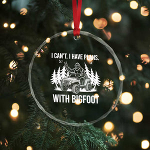 Funny Bigfoot Driving Car Crystal Glass Ornament I Cant I Have Plans With Bigfoot TS12 Print Your Wear