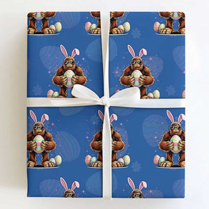 Funny Bigfoot Easter Day Bunny Sasquatch Egg Wrapping Paper Roll TS11 Royal Blue Print Your Wear