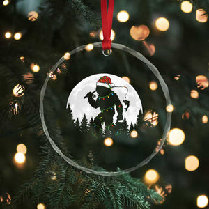 Funny Bigfoot Fishing Christmas Crystal Glass Ornament Sasquatch Moon Fisherman TS14 Print Your Wear