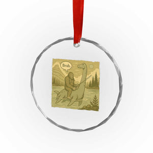 Funny Bigfoot Fishing Crystal Glass Ornament Sasquatch Loch Ness Monster Introvert Bruh TS14 Print Your Wear