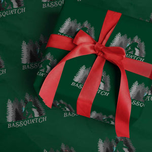Funny Bigfoot Fishing Wrapping Paper Roll Bassquatch Sasquatch In The Forest Yeti TS10 Green Print Your Wear