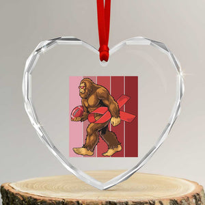Funny Bigfoot Football HIV Awareness Heart Crystal Glass Ornament Red Ribbon Retro Vintage Style Gift TS12 Transparent Glass 3'' Heart Print Your Wear