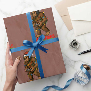 Funny Bigfoot Gamer Christmas Wrapping Paper Roll TS14 Mocha Print Your Wear