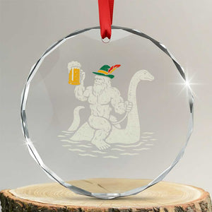Funny Bigfoot Loch Ness Monster Oktoberfest Crystal Glass Ornament German Oktoberfest Sasquatch Drinking TS10 Transparent Glass 3'' Circle Print Your Wear
