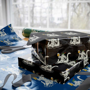 Funny Bigfoot Loch Ness Monster Oktoberfest Wrapping Paper Roll German Oktoberfest Sasquatch Drinking TS10 Black Print Your Wear