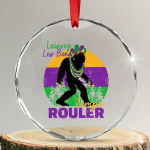 Funny Bigfoot Mardi Gras Crystal Glass Ornament Laissez Les Bons Temps Rouler Bald Cypress TS11 Transparent Glass 3'' Circle Print Your Wear