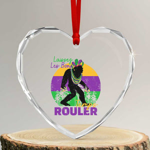 Funny Bigfoot Mardi Gras Heart Crystal Glass Ornament Laissez Les Bons Temps Rouler Bald Cypress TS11 Transparent Glass 3'' Heart Print Your Wear
