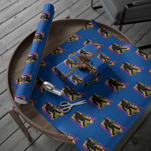 Funny Bigfoot Mardi Gras Louisiana Map Jazz Music Wrapping Paper Roll TS11 Blue Print Your Wear