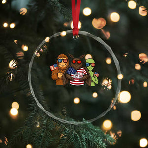 Funny Bigfoot Mothman Alien Crystal Glass Ornament USA 250th Anniversary TS12 Print Your Wear