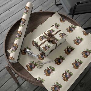Funny Bigfoot Mothman Alien Wrapping Paper Roll USA 250th Anniversary TS12 Beige Print Your Wear