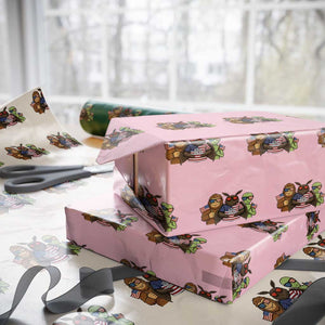 Funny Bigfoot Mothman Alien Wrapping Paper Roll USA 250th Anniversary TS12 Light Pink Print Your Wear