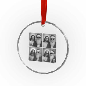 Funny Bigfoot Photobooth Christmas Crystal Glass Ornament Sasquatch Jesus Christian Xmas TS14 Print Your Wear