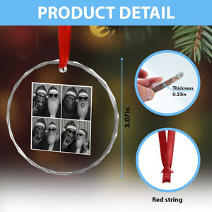Funny Bigfoot Photobooth Christmas Crystal Glass Ornament Sasquatch Santa Claus Xmas TS14 Print Your Wear