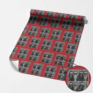 Funny Bigfoot Photobooth Xmas Wrapping Paper Roll Sasquatch Santa Claus Xmas TS14 Red Print Your Wear