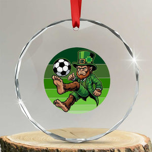 Funny Bigfoot Playing Soccer Crystal Glass Ornament St Patricks Day TS12 Transparent Glass 3'' Circle Print Your Wear