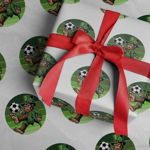 Funny Bigfoot Playing Soccer Wrapping Paper Roll St Patricks Day TS12 White Print Your Wear