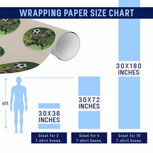 Funny Bigfoot Playing Soccer Wrapping Paper Roll St Patricks Day TS12 Print Your Wear
