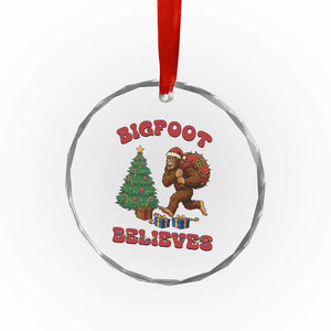 Funny Bigfoot Santa Believes Six Seven Meme Crystal Glass Ornament Trendy Gen Z Xmas Gift TS12 Print Your Wear